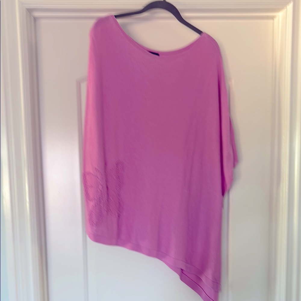 Talbots Lilac Asymmetrical pull over poncho